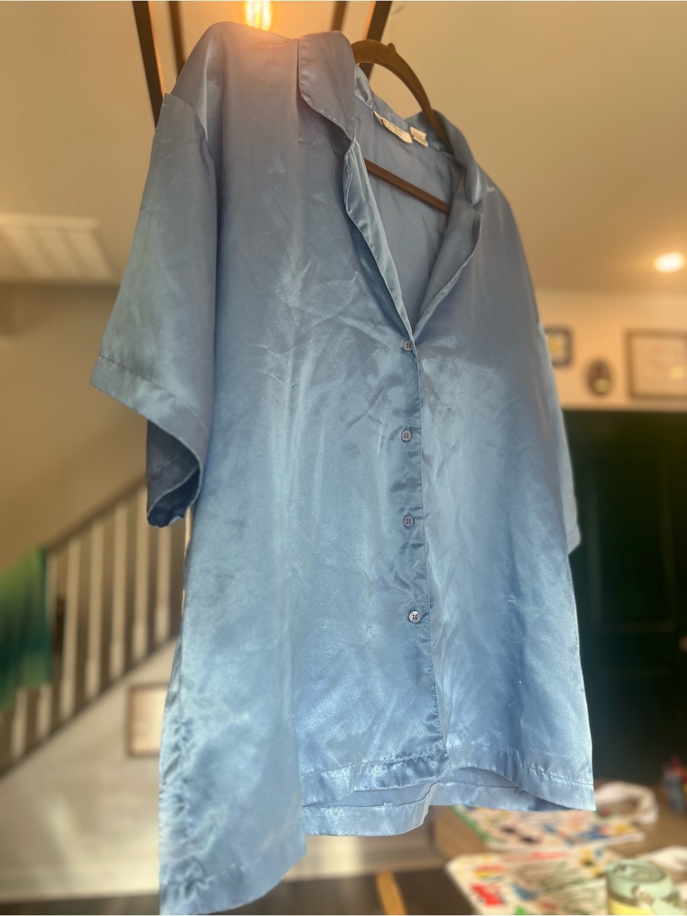 Victoria's Secret Light Blue Satin Blouse